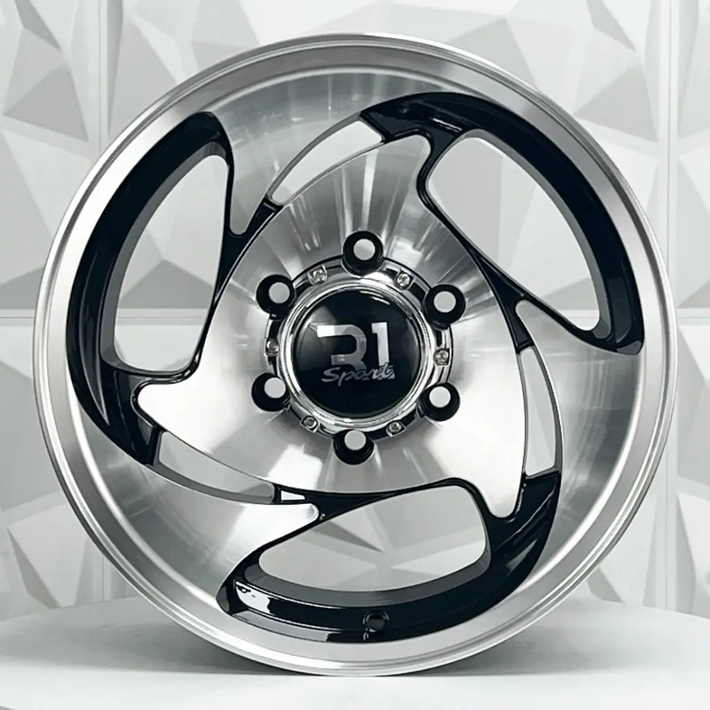 RIN 15X8 5-139.7 R1 SPORT 1070 BLACK MACHINE FACE MACHINE LIP ET-15 CB106